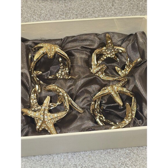 4pc Lobjet Starfish Napkin Rings - Picture 1 of 4